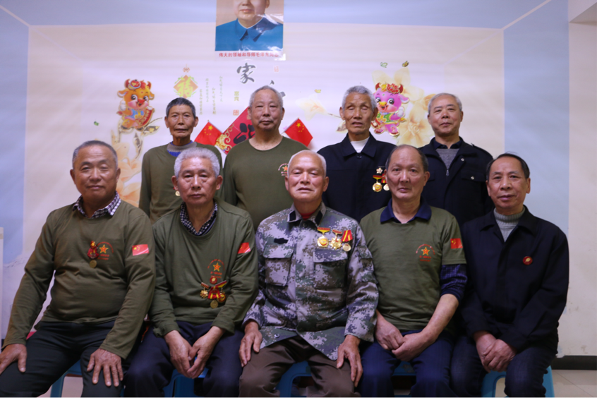湖南省常宁市9名抗美援越老兵 他们的心和祖国连在一起