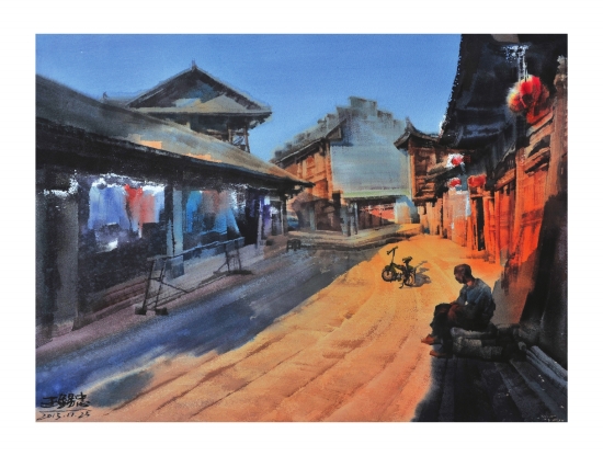 湘西画家将小镇变为水彩画