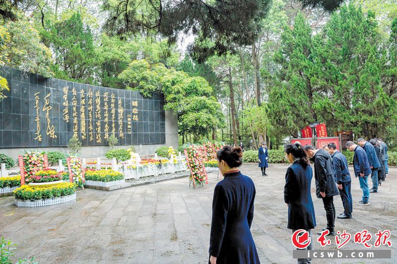 清明前夕,党员干部群众自发到杨开慧烈士陵园献鲜花寄哀思