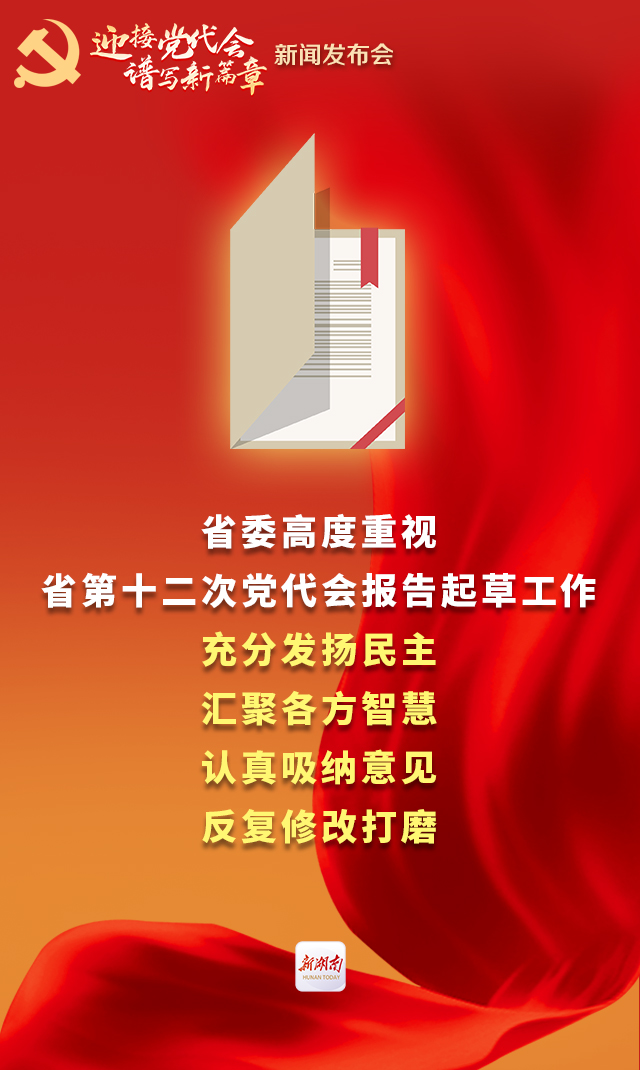 海报丨省第十二次党代会将于11月25日至28日在长沙召开!