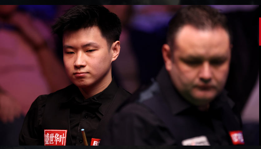 上演进攻大战  斯诺克世锦赛赵心童暂时落后马奎尔