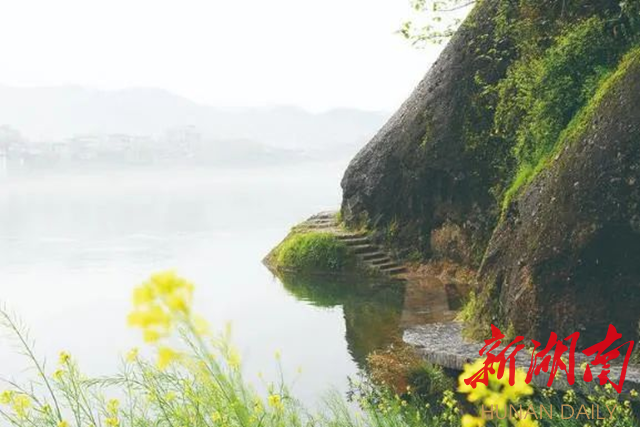 ▲洪江区滩头村沅江边的古纤道。
