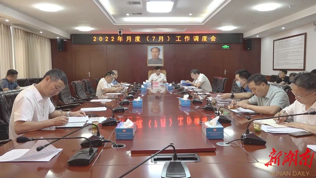 王洪灿主持召开2022年7月工作调度会
