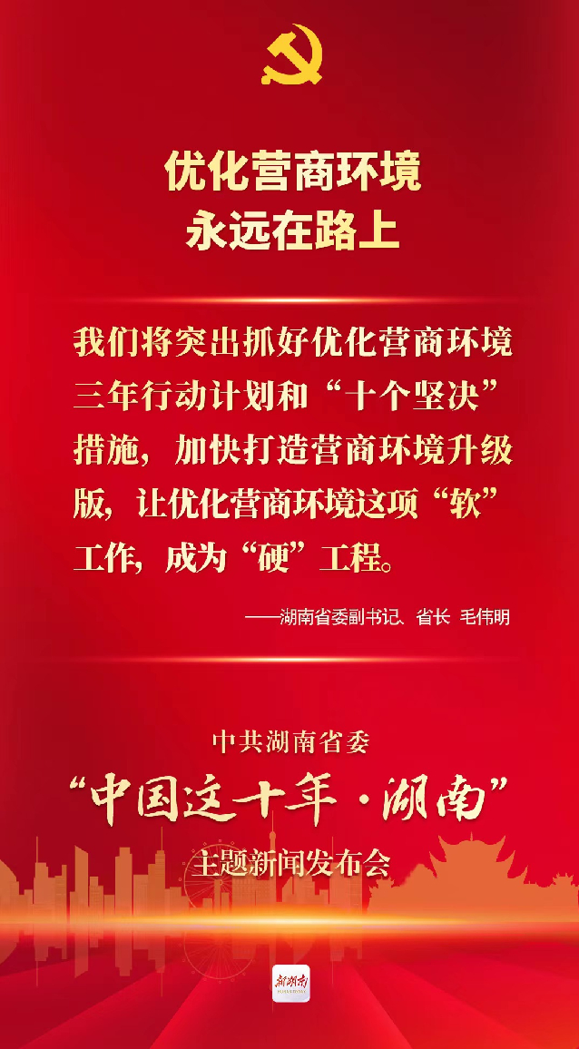 中国这十年·湖南丨全国第八，中部第一！优化营商环境湖南一直在努力
