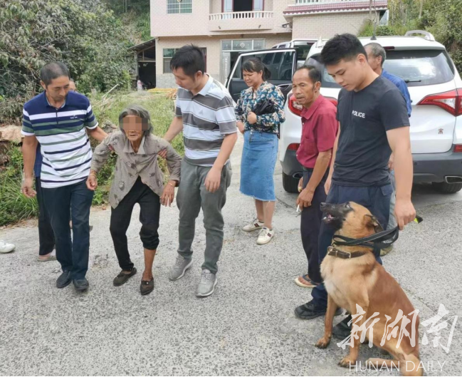 88岁老人山中走失，民警携警犬3小时找回