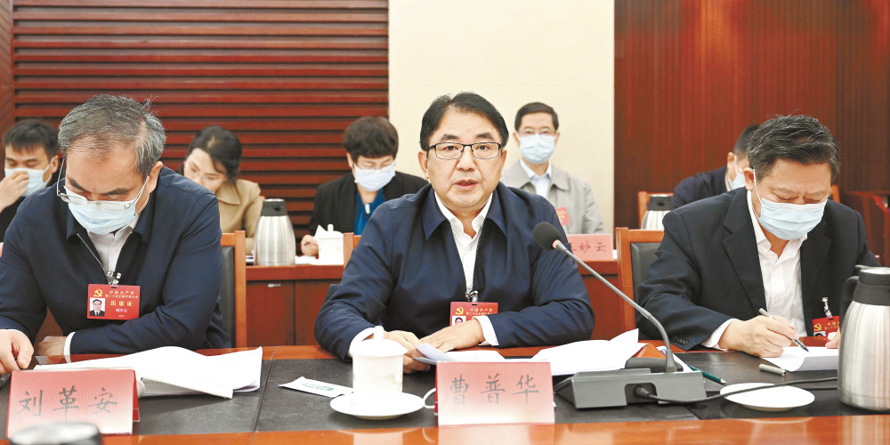 湖南代表团代表在分组会议上发言