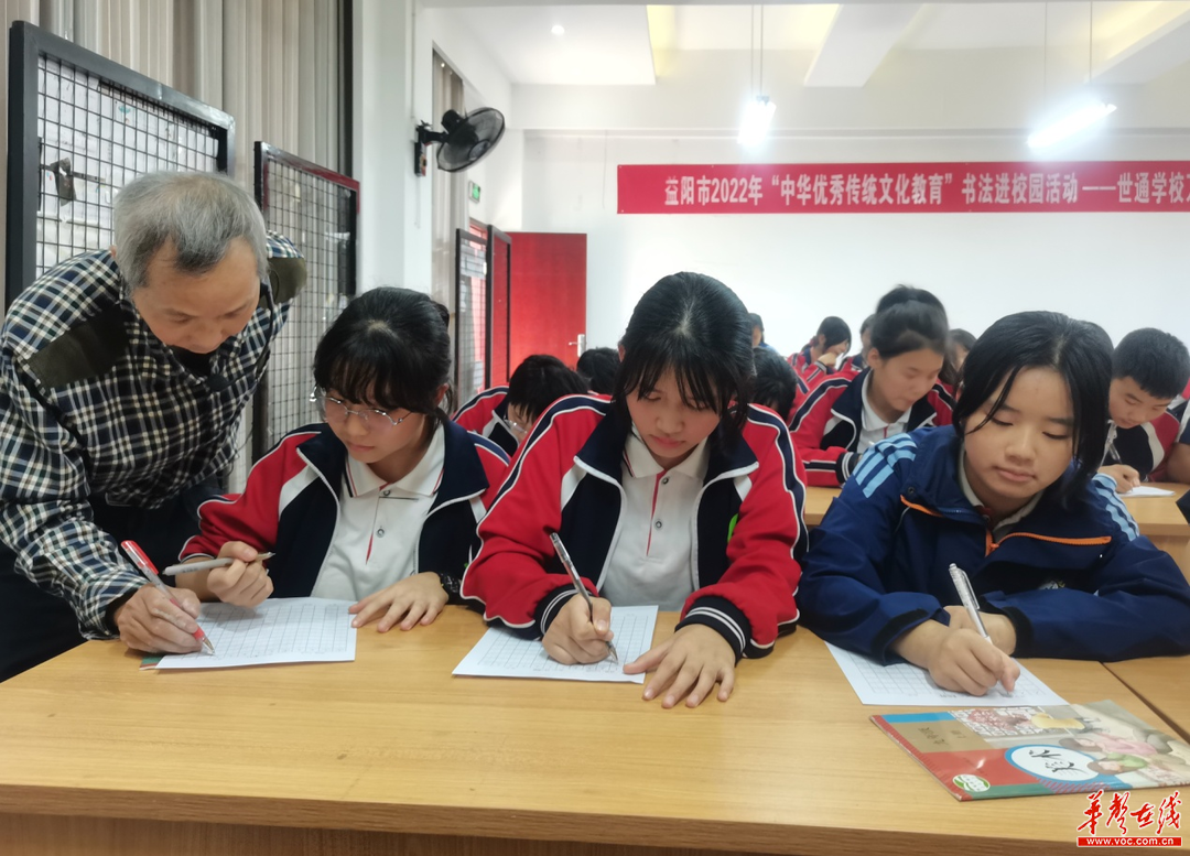 益阳：书法名家进校园，手把手传承中华文化