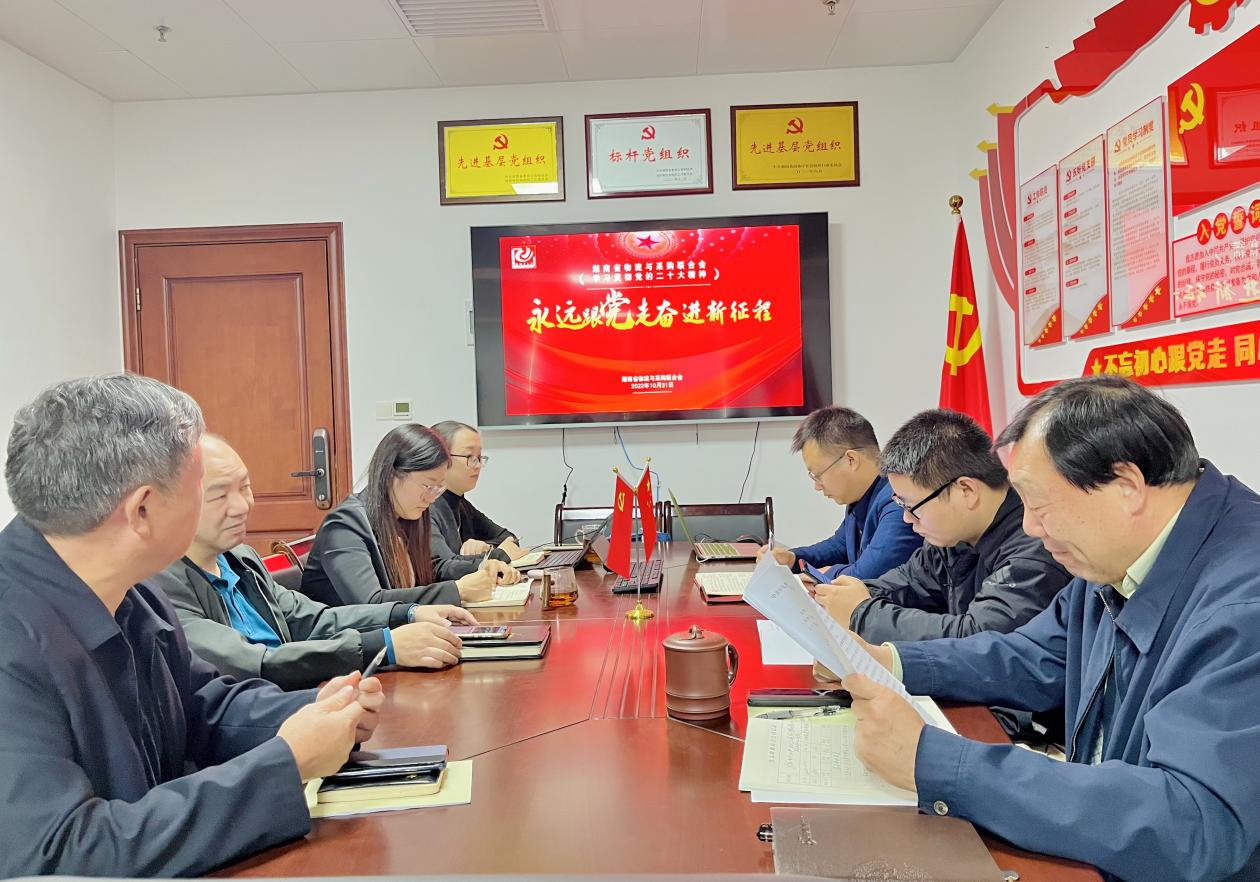 湘物联党支部召开会议传达学习党的二十大精神