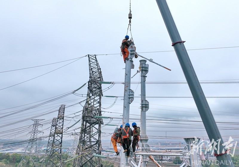 星城-东山220千伏线路工程即将组塔完工