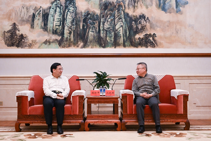 沈晓明会见胡和平一行