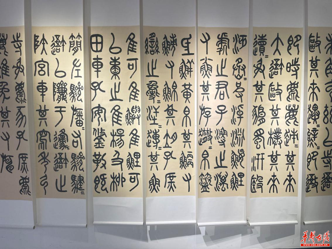 羅衛國甲骨契刻文字及書法作品展在湖南日報美術館開幕