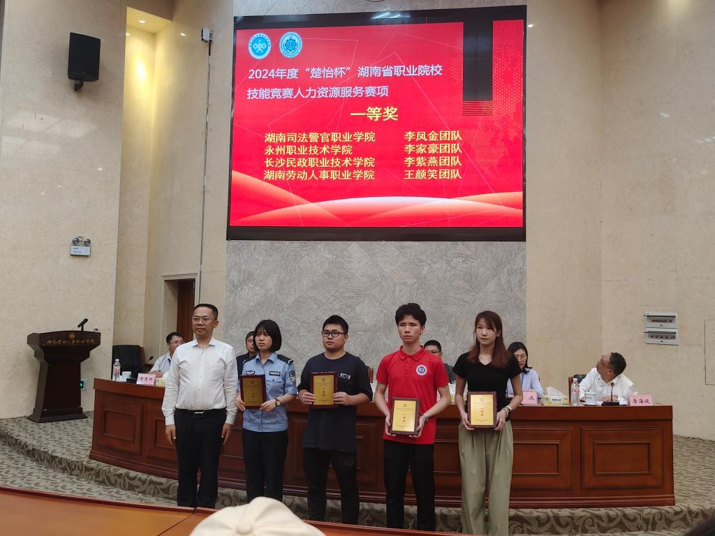 长沙民政职院学生荣获2024年度省职业院校技能竞赛人力资源服务赛项一等奖1项、三等奖1项