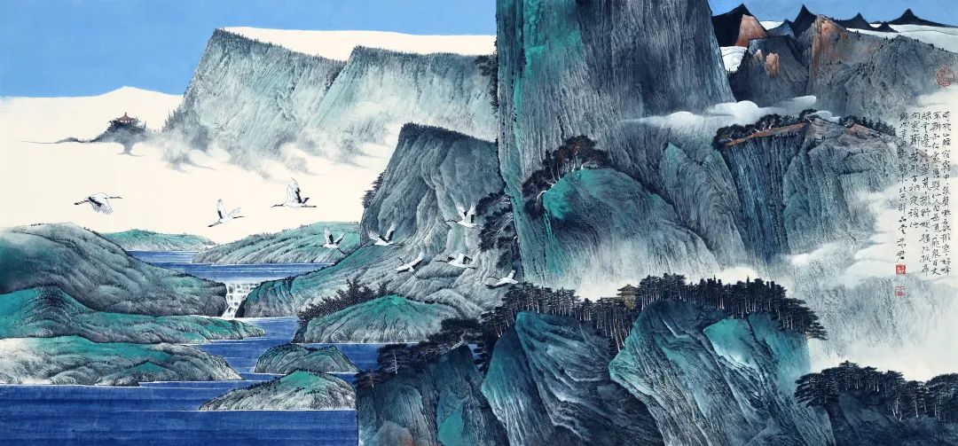 艺评丨蒋蒲英：浓墨重彩地绽放激情和梦想——读未君的重彩工笔山水画