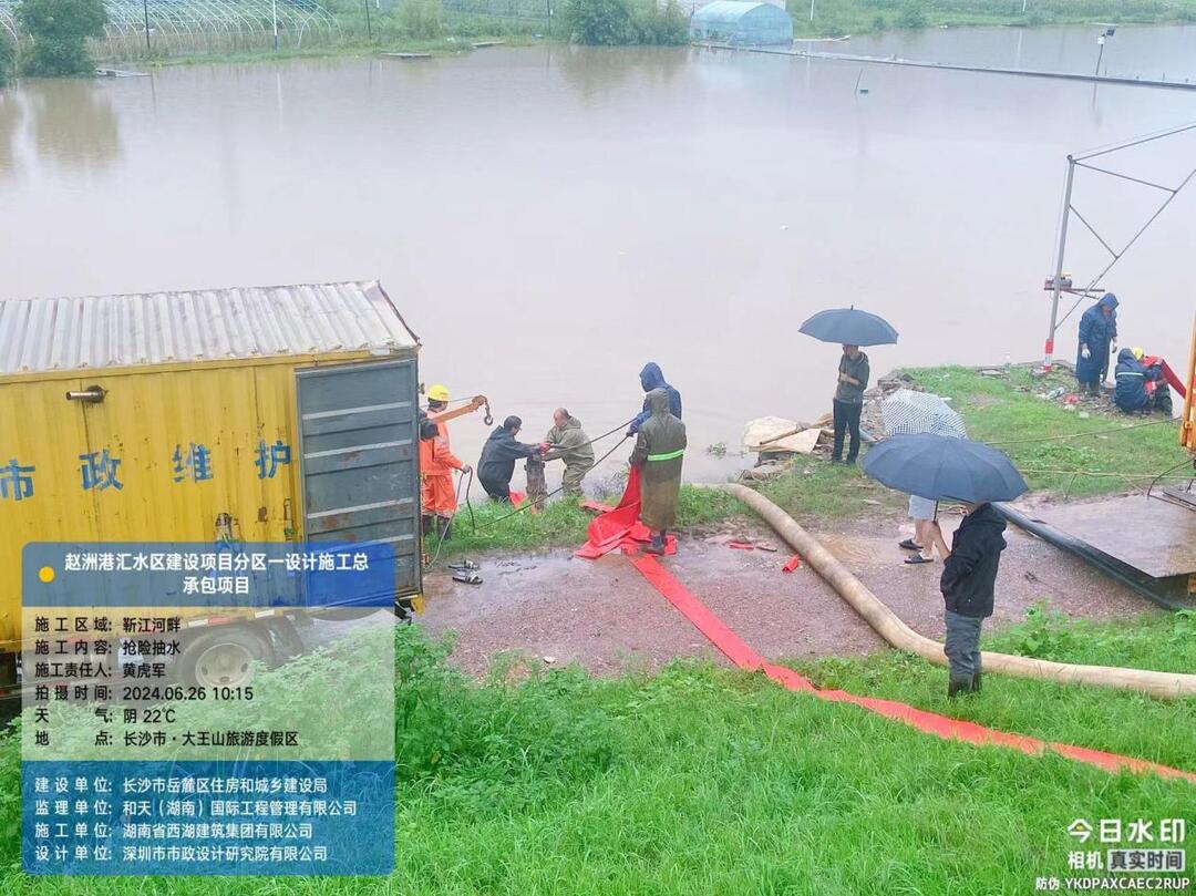 蔬菜基地、鱼塘内涝！赵洲港项目部成员紧急出动