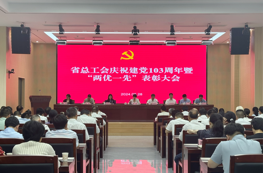 湖南省总工会召开庆祝建党103周年暨“两优一先”表彰大会