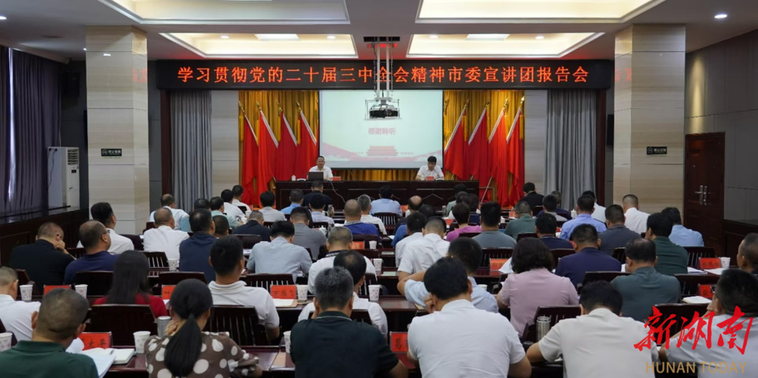 学习贯彻党的二十届三中全会精神岳阳市委宣讲团报告会在岳阳楼区举行