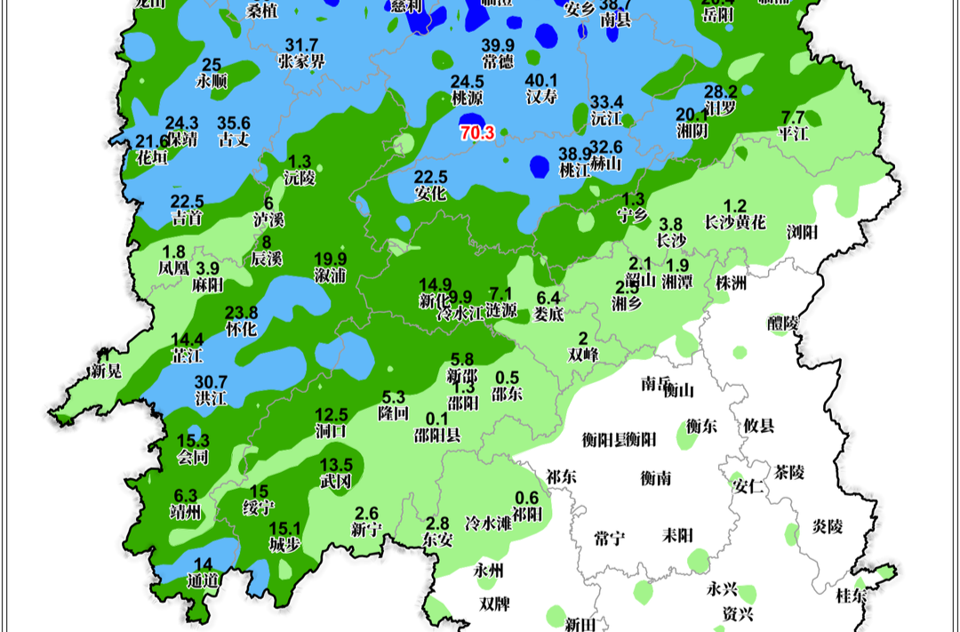 未來三天，湘中、湘北部分地區(qū)有大到暴雨