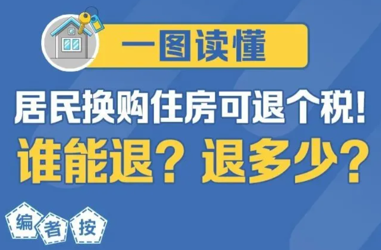 居民换购住房可退个税！谁能退？退多少？