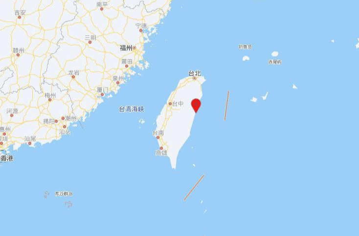 中国台湾附近发生4.4级左右地震