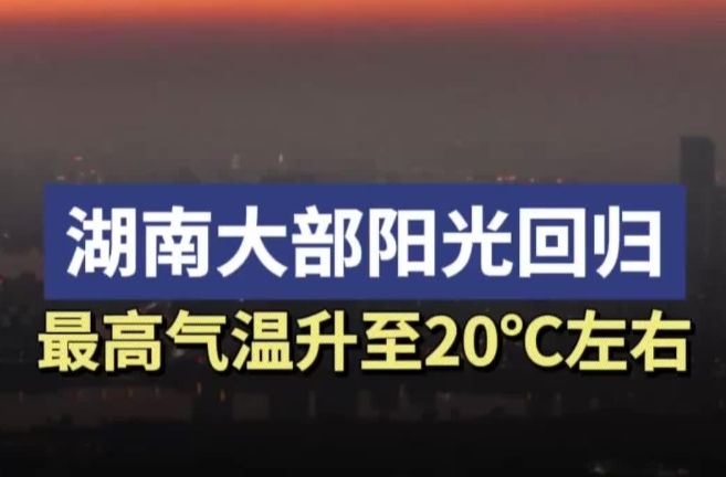 湖南大部阳光回归，最高气温升至20℃左右