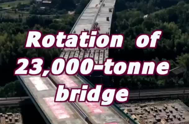 23,000-tonne Bridge Rotated into Position in Hunan