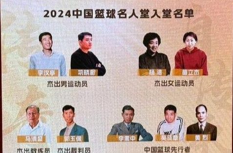 巩晓彬、苗立杰入选2024年中国篮球名人堂