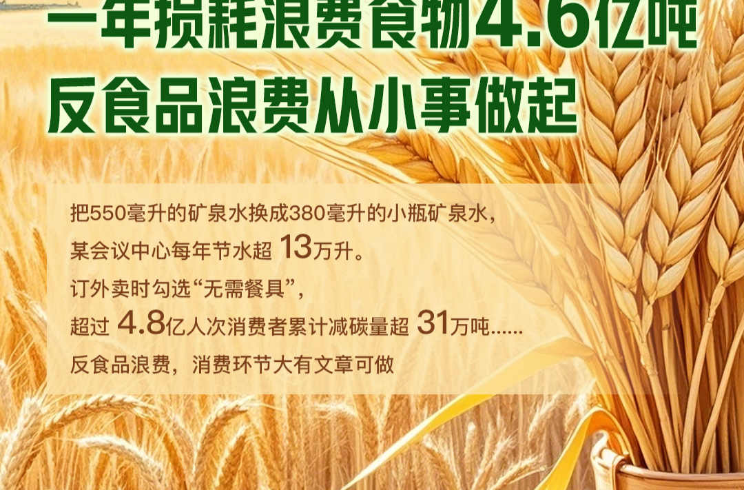 尺素金声丨一年损耗浪费食物4.6亿吨，反食品浪费从小事做起