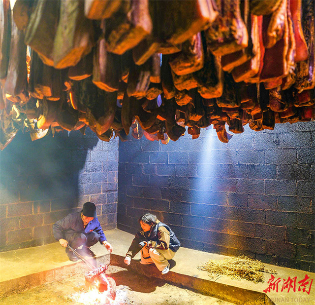 Villagers Prepare Preserved Meat for Market