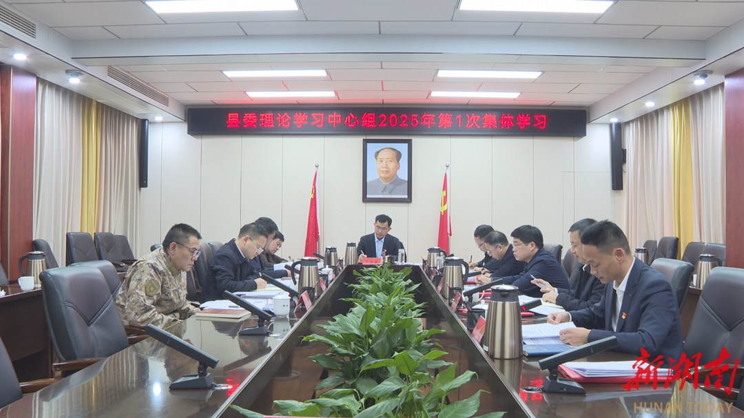 澧县县委常委班子民主生活会会前学习研讨暨县委理论学习中心组2025年第1次集体学习开展 王启武主持并讲话