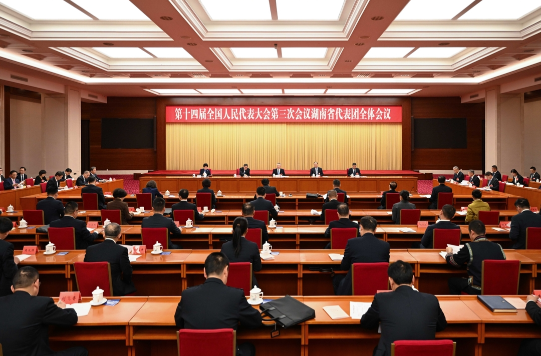 湖南代表團(tuán)舉行第一次全體會議
