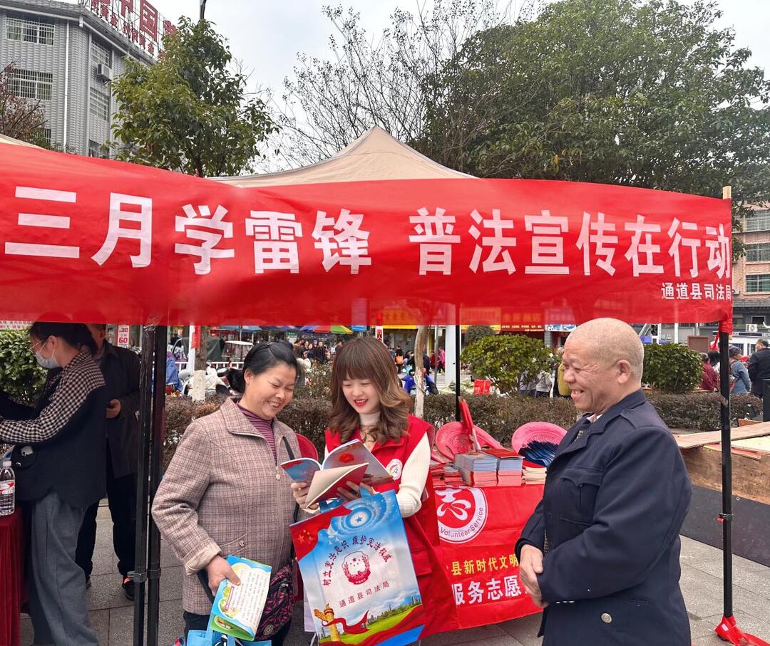通道县司法局：阳春三月学雷锋 普法宣传在行动