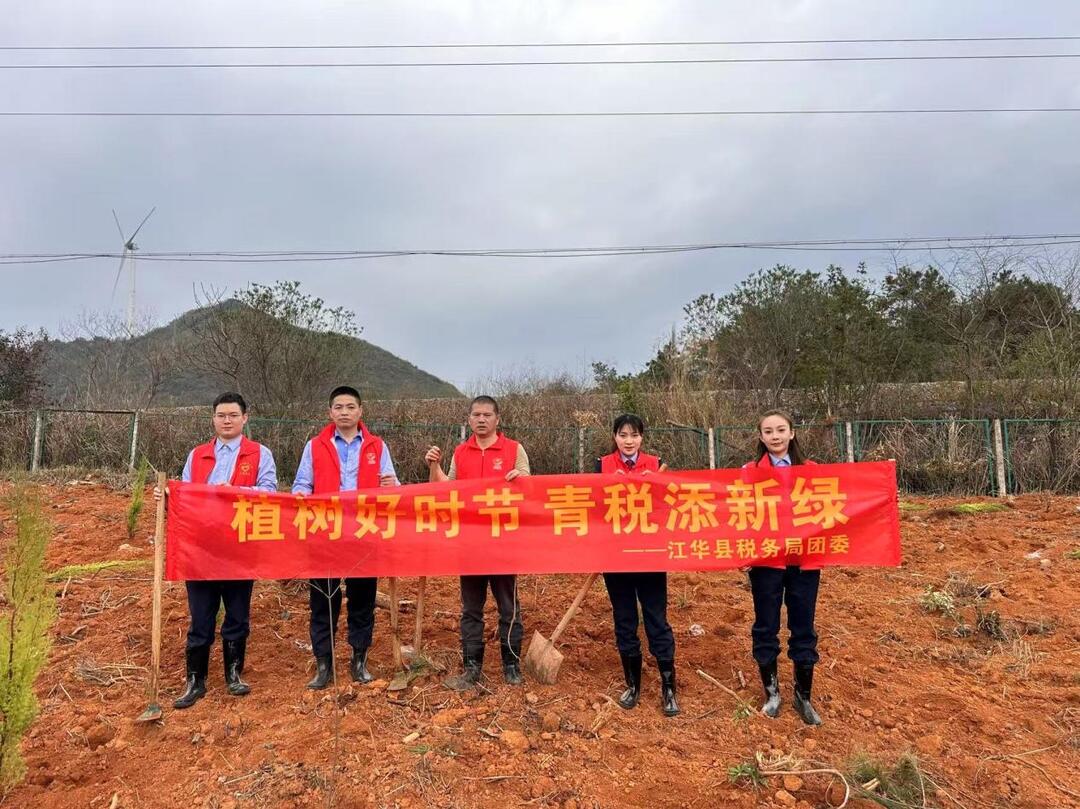 江华税务：植树好时节 “青税”添新绿