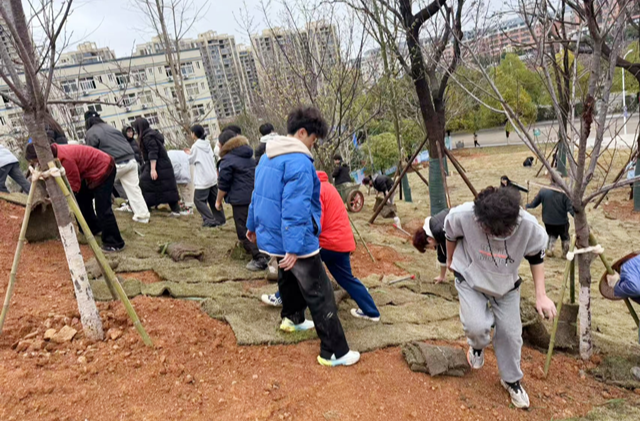 怀化职院学子学以致用，用技能扮靓校园