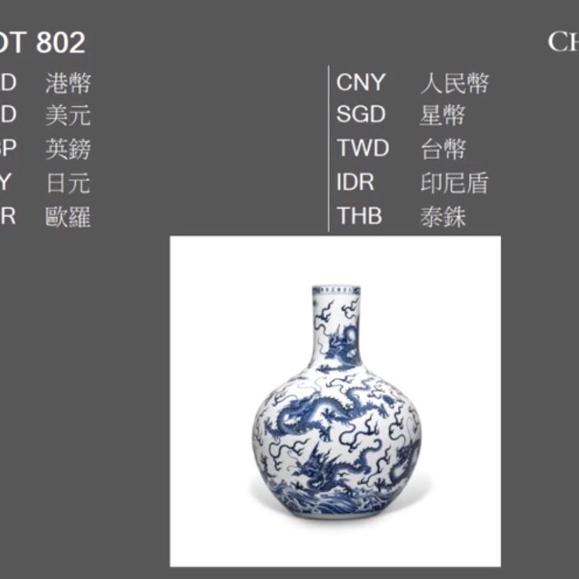 视频直播丨佳士得香港春拍之中国瓷器及工艺精品拍卖