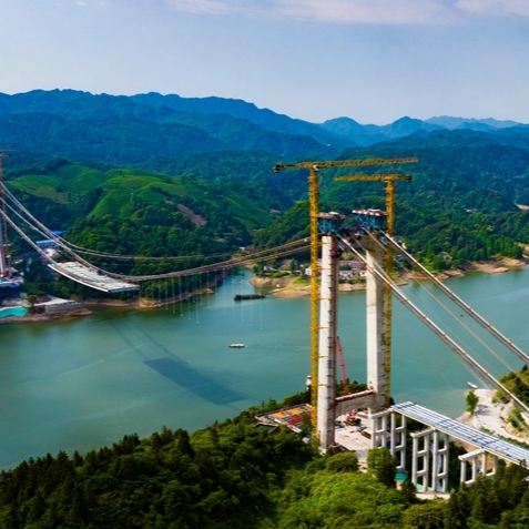 洞庭溪沅水特大桥建设正酣