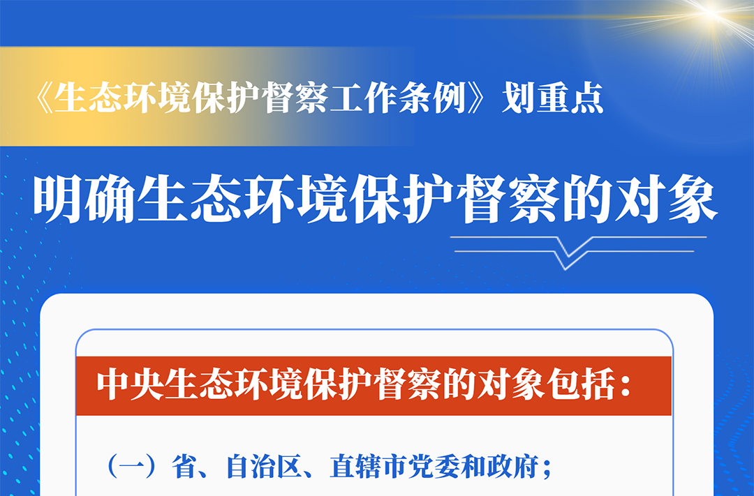 督察什么？怎么督察？生态环保督察工作条例划重点