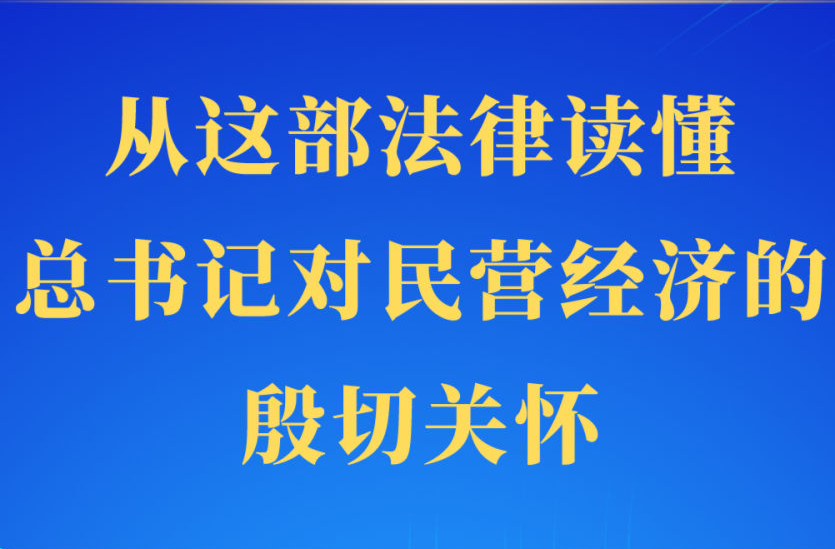 第一观察｜从这部法律读懂总书记对民营经济的殷切关怀