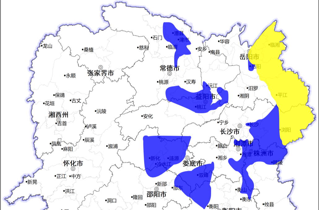 湖南發(fā)布山洪災(zāi)害預(yù)警，長沙等省內(nèi)多地需注意防范