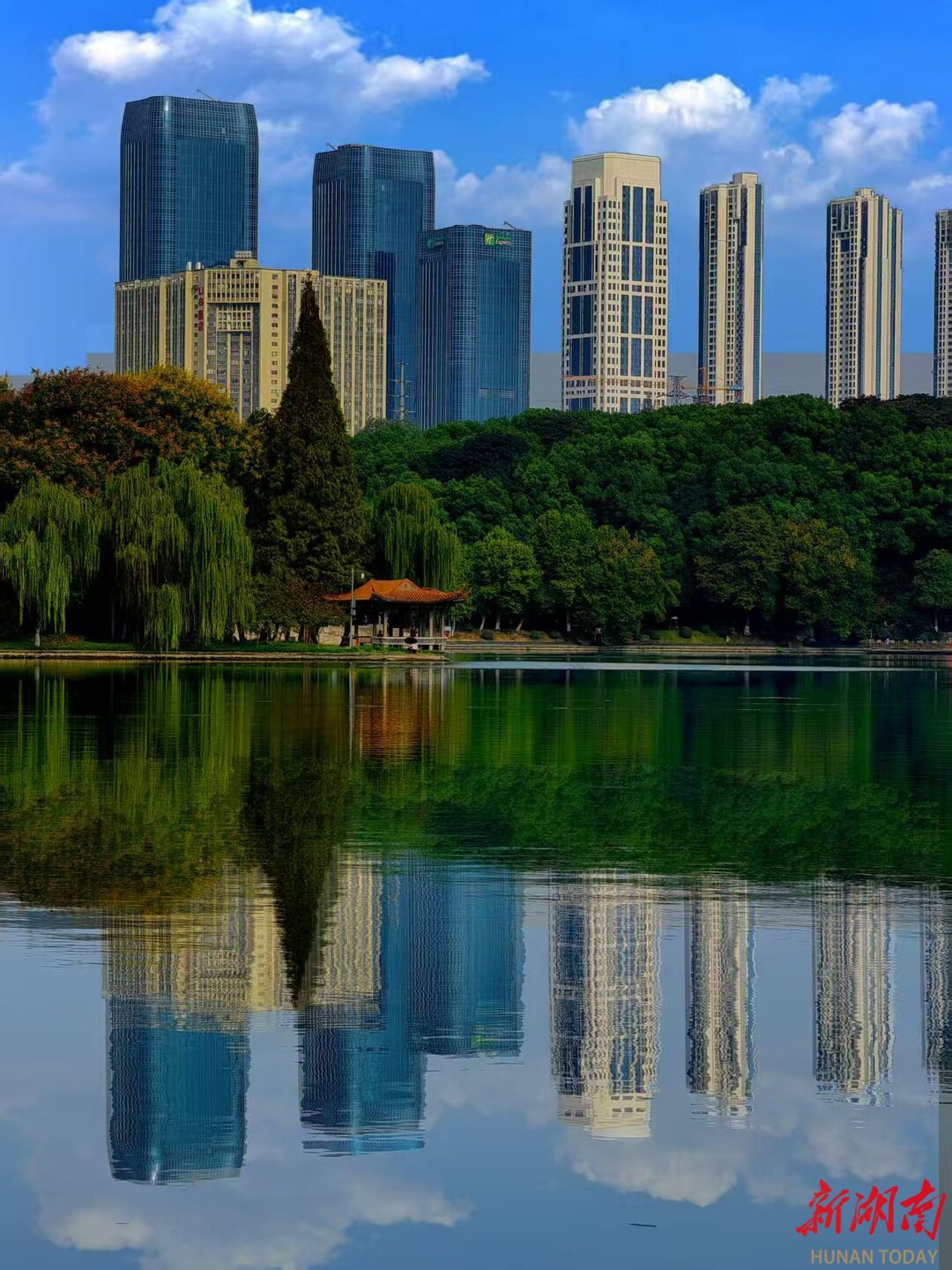 手机拍倒影 景色不一般