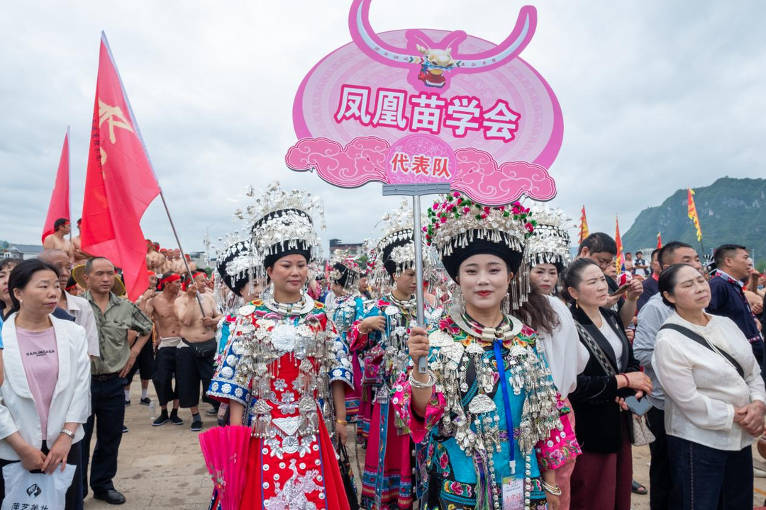 凤凰县苗学会精彩亮相贵州施秉独木龙舟节