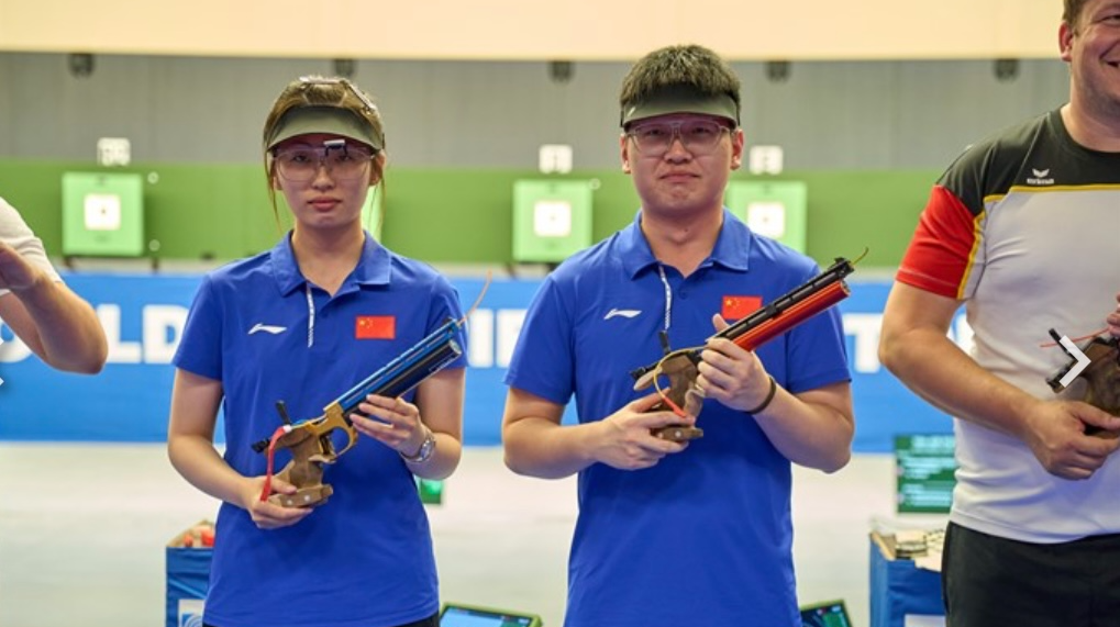 中国步手枪队射击世界杯金牌榜第一