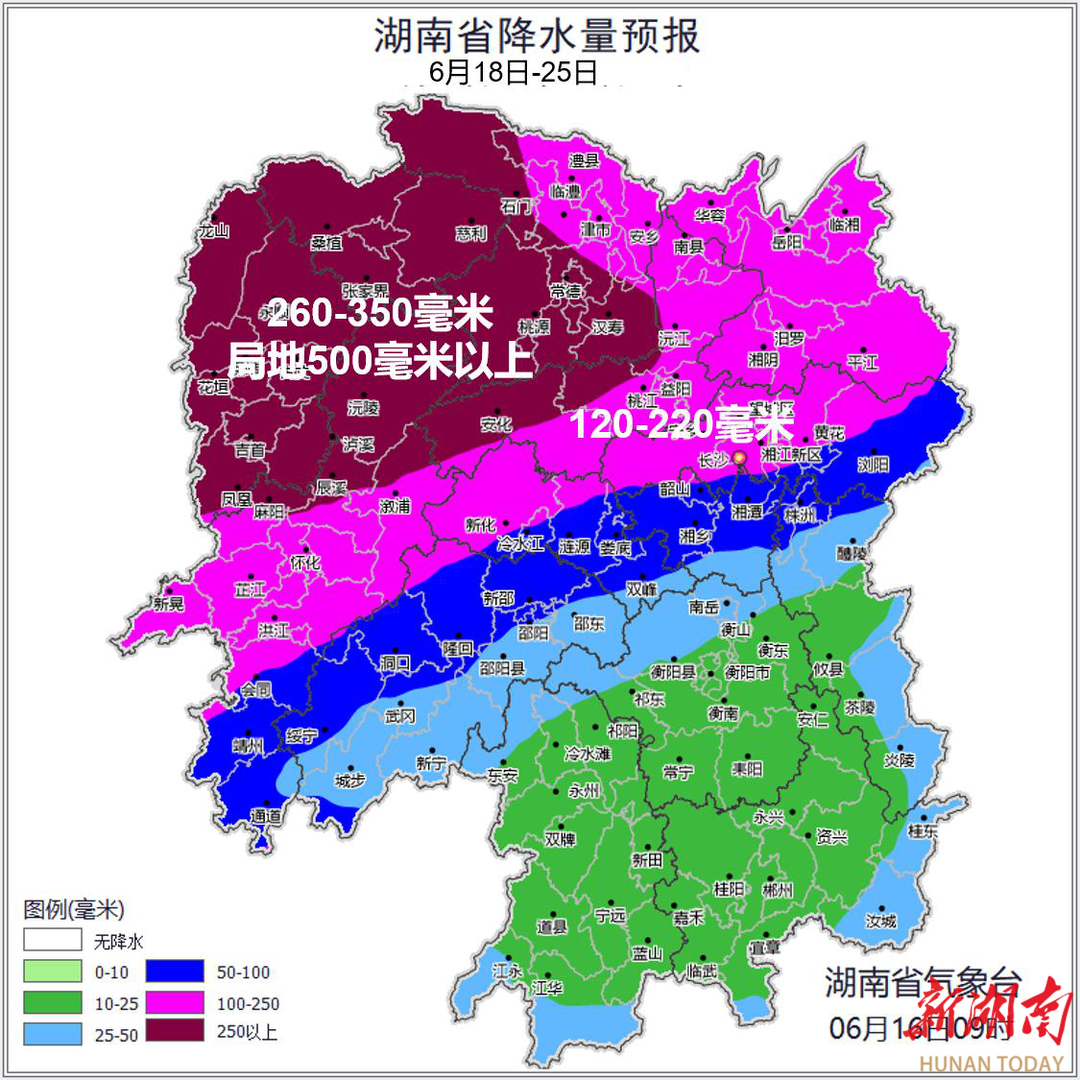 汛情提醒，未来一周湘中以北雨量大