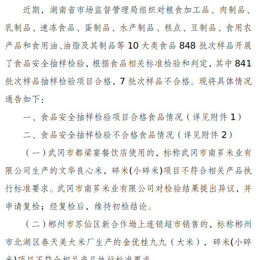 曝光台|湖南7批次食品抽样不合格，涉及牛蛙、鳝鱼等