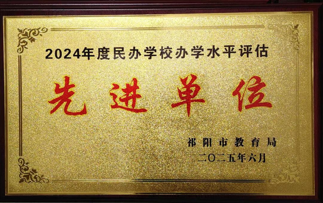 荣誉彰显实力！祁阳市哈弗中学荣获“2024年度民办学校先进单位”称号​