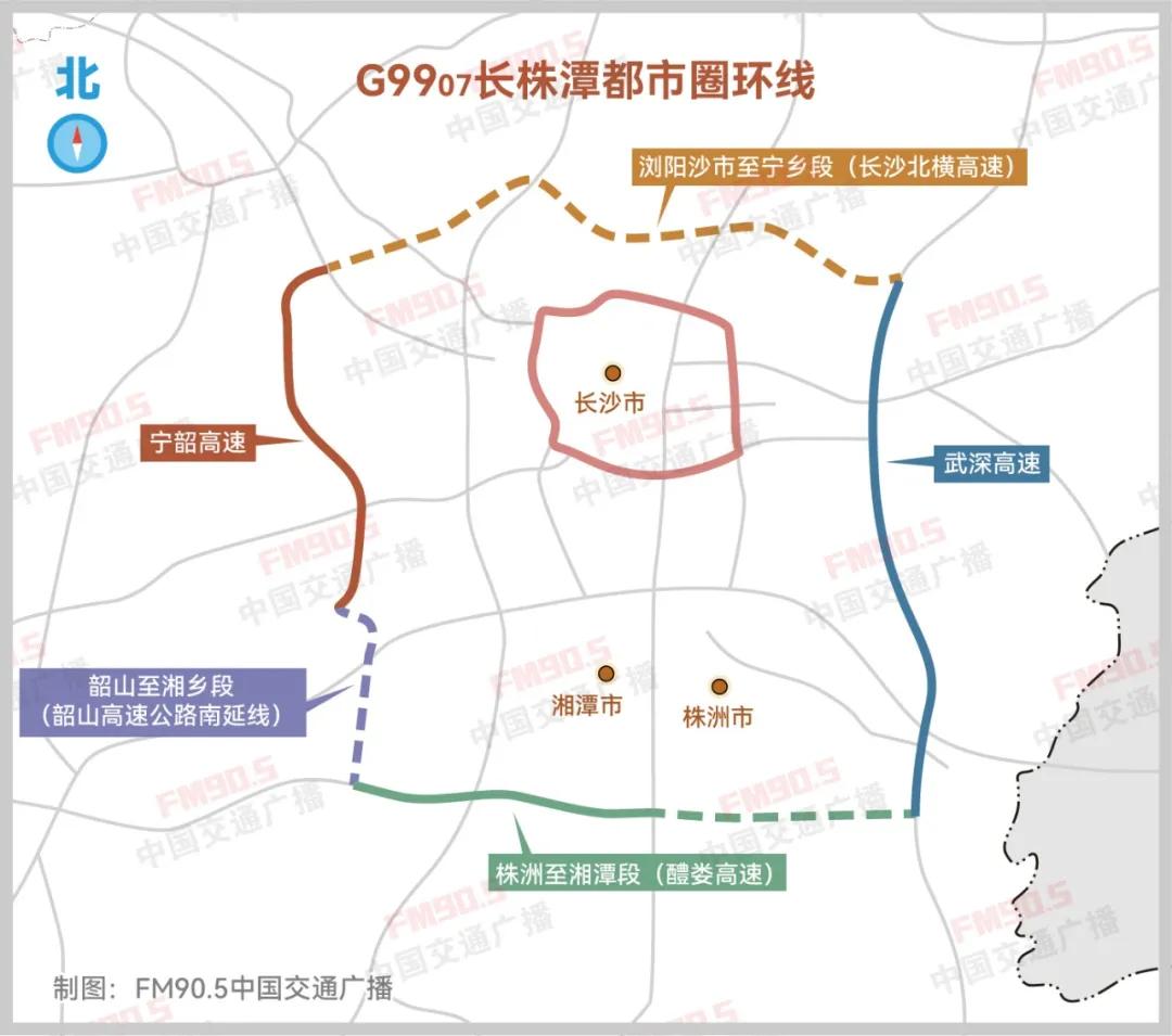 長株潭都市圈環(huán)線再添一筆！長沙北橫高速今年開工