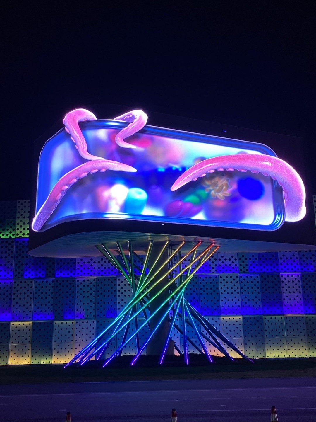 岳陽商大裸眼3D電子屏播放時(shí)間公告  