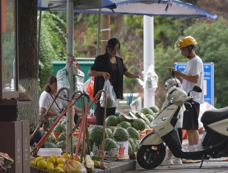 鳳凰縣城區(qū)為果農(nóng)設(shè)“潮汐”攤位@湖南日報