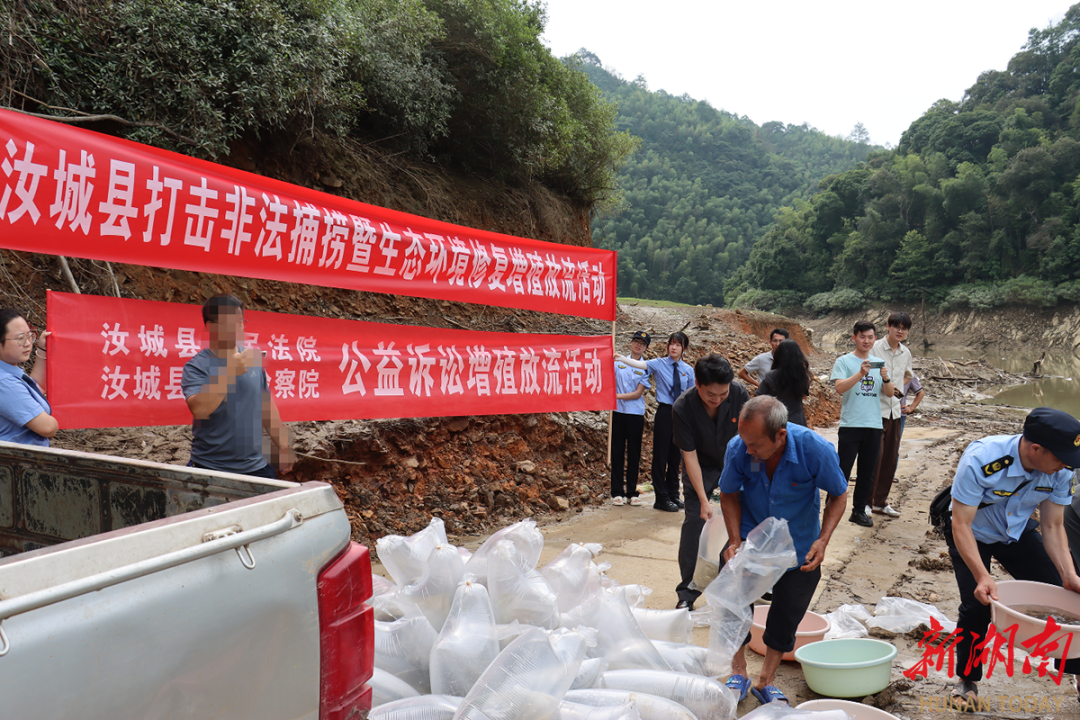 守護(hù)碧水清流 共建生態(tài)家園 汝城法院聯(lián)合多部門開展增殖放流活動(dòng)