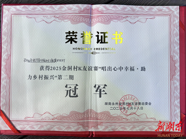 武岡甘田村原創(chuàng)歌曲《武岡見》斬獲省村K冠軍  
