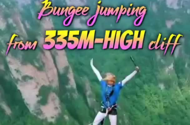 Bungee Jumping from 335m-high Cliff